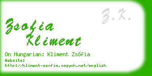 zsofia kliment business card